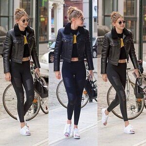 Alo Yoga Black High Waist Moto Haley Bieber Gigi Hadid Kardashian Small Leggings